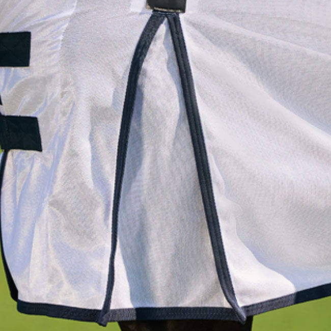 Saxon Mesh Fly Sheet with Belly Wrap - White/Navy image number null
