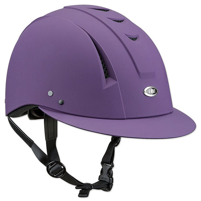 IRH Equestrian Equi-Pro Deluxe Schooling Helmet with Sun Visor - Matte Purple image number null
