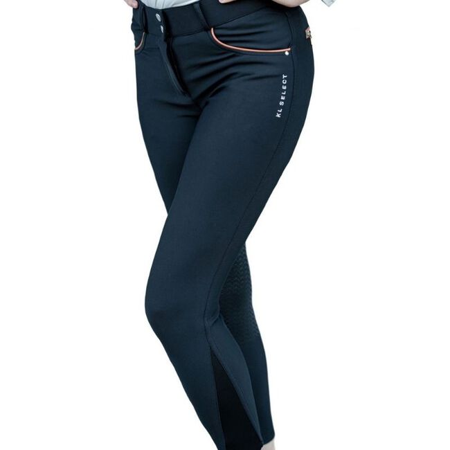 KL Select Women's Gabrielle Knee Patch Breech - Black/Cognac image number null