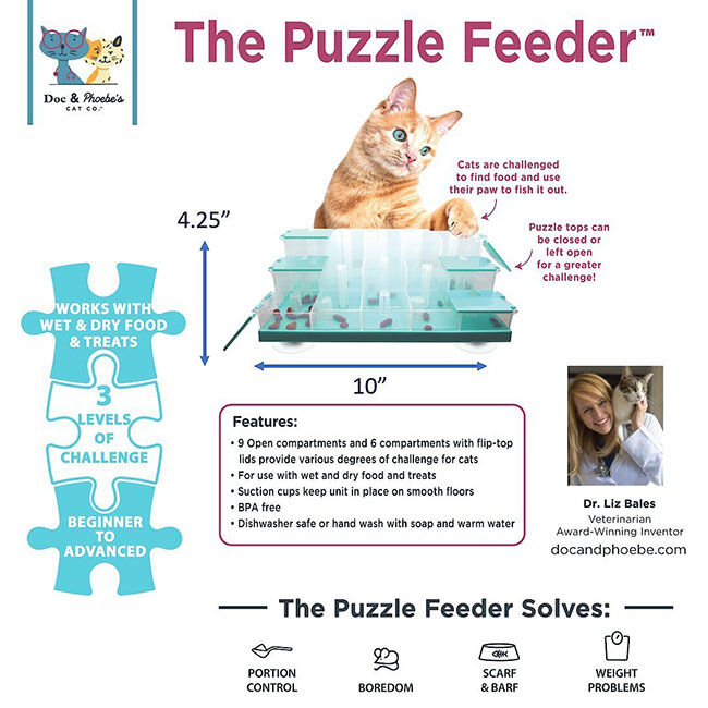 Doc & Phoebe's The Puzzle Feeder for Cats image number null
