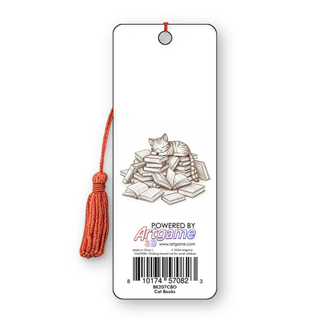 Artgame 3D Bookmark - Cat Books image number null