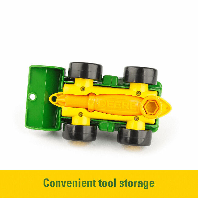 TOMY John Deere Build-a-Buddy - Bonnie Scoop Tractor with Wagon, Cow, and Screwdriver image number null