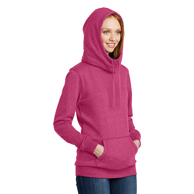 The Cheshire Horse Women's Lightweight Fleece Logo Hoodie - Heathered Pink Azalea image number null