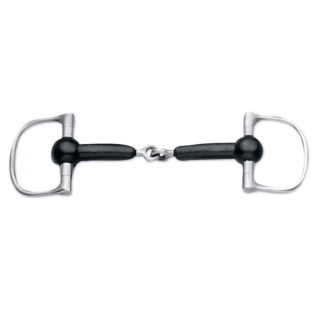 Korsteel Soft Rubber Mouth Jointed Dee Ring Snaffle Bit image number null