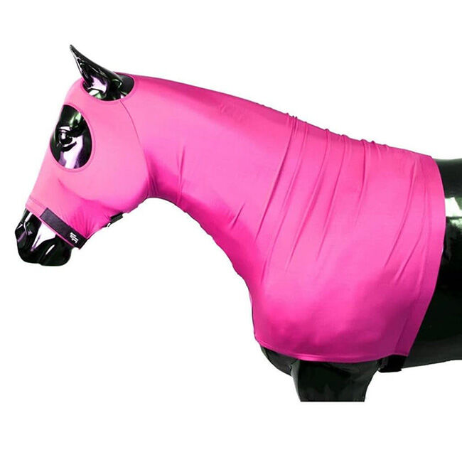 Sleazy Sleepwear Stretch Hood with Zipper - Neon Pink image number null