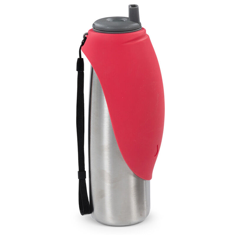 Messy Mutts Double Wall Insulated Travel Water Bottle with Silicone Flip Up Bowl The Cheshire Horse