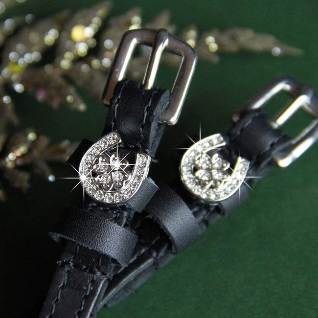 Dreamers & Schemers Spur Straps - Horseshoe Clover image number null