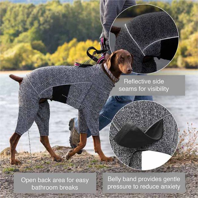 Kurgo Stowe Base Layer Dog Sweater - Heather Black/Gray image number null