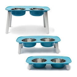 Messy Mutts Elevated Double Feeder with Stainless Bowls