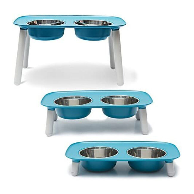Messy Mutts Elevated Double Feeder with Stainless Bowls image number null