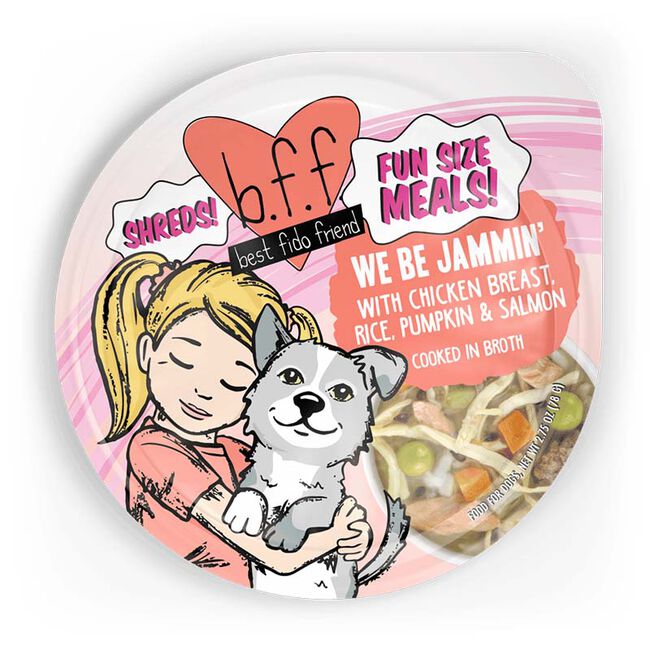 Weruva BFF Fun Size Meal Dog Food - We Be Jammin' with Chicken Breast, Rice, Pumpkin & Salmon Cooked in Broth - 2.75 oz image number null