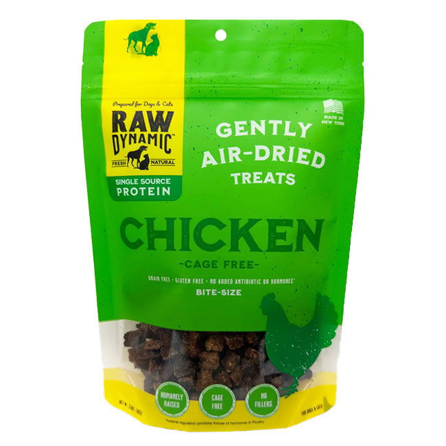 Raw Dynamic Gently Air-Dried Treats for Cats & Dogs - Chicken Formula - 3.6 oz image number null