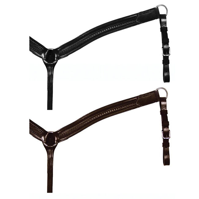 Circle Y Contoured Shell Tooled Breast Collar image number null