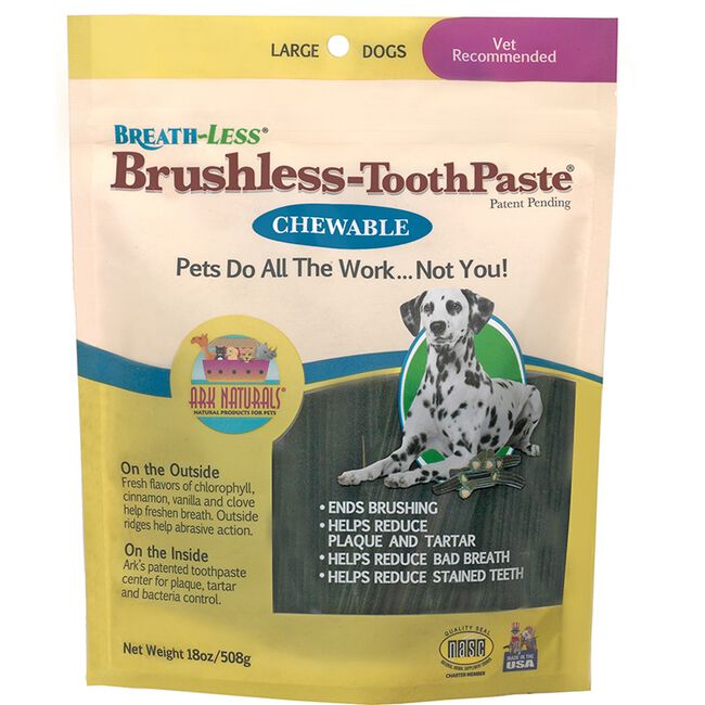 Ark Naturals Breath-Less Chewable Brushless-ToothPaste for Dogs Large image number null