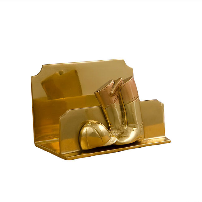 Horse Fare Brass Riding Boots Napkin Holder image number null