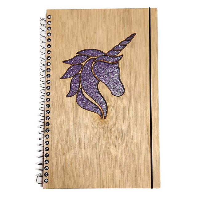 Genesis 3D Lined Journal - Mystical Unicorn - Purple Glitter - Closeout image number null
