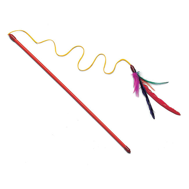 Ethical Pet Feather Dangler Teaser Wand Cat Toy image number null