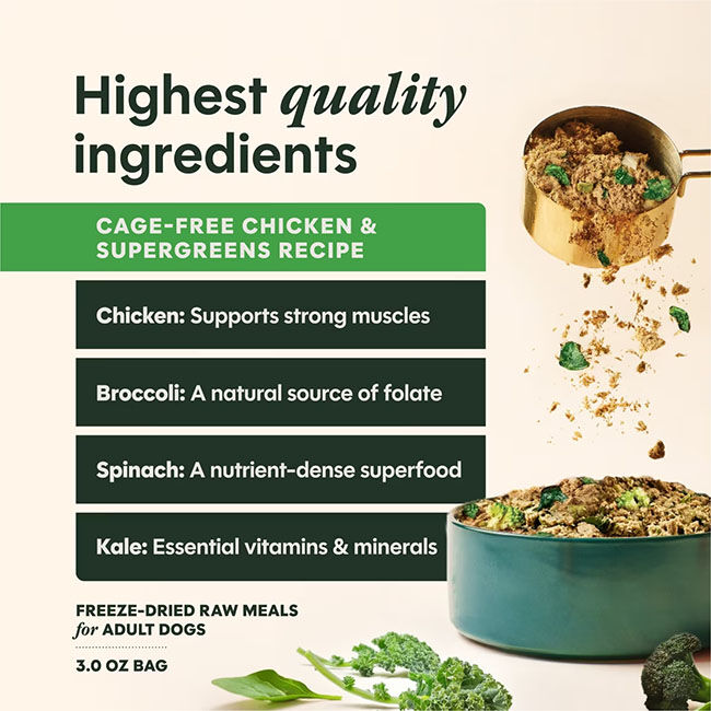 Instinct FreshDried Grain-Free Freeze-Dried Raw Meal Blends for Dogs - Cage-Free Chicken & Supergreens image number null