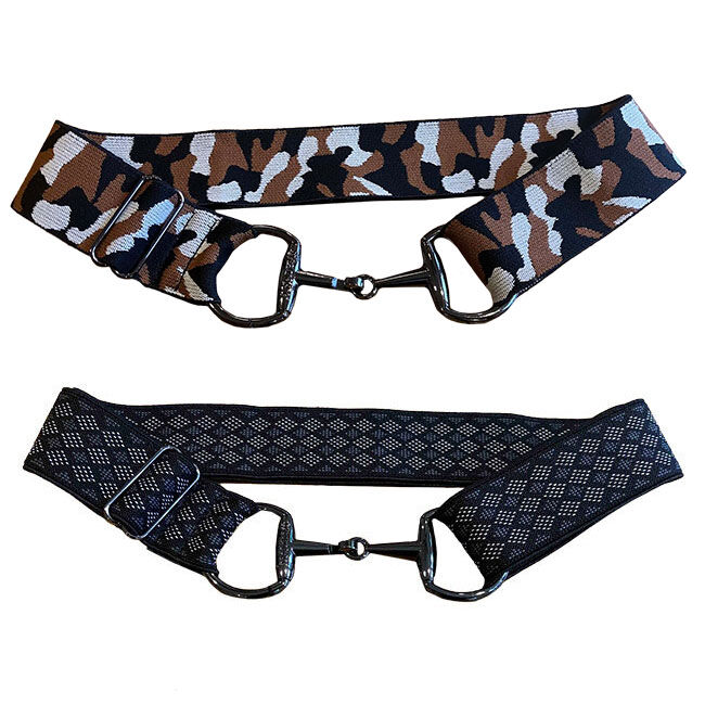 Anademi Stretch Belt with Black Bit Buckle - Prints image number null
