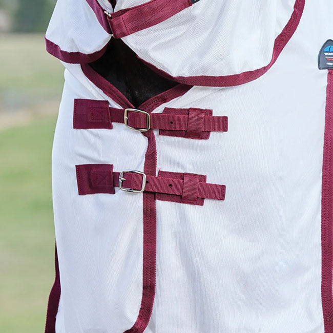 WeatherBeeta ComFiTec Essential Fly Sheet Combo - White/Maroon image number null