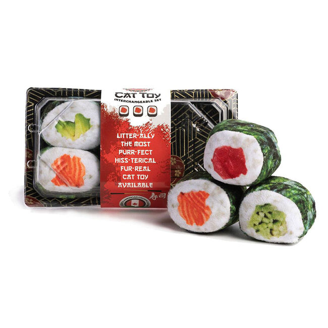 FabCat Sushi Tray with 6 Sushi Rolls image number null