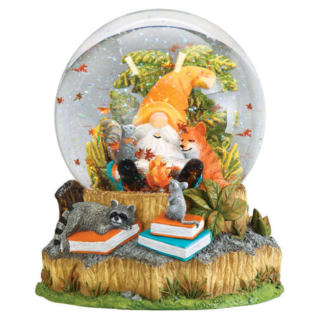 Old World Christmas Musical Snow Globe - Autumn Forest Gnome image number null