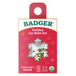 Badger Holiday Lip Balm Set - Red Box - 3-Pack