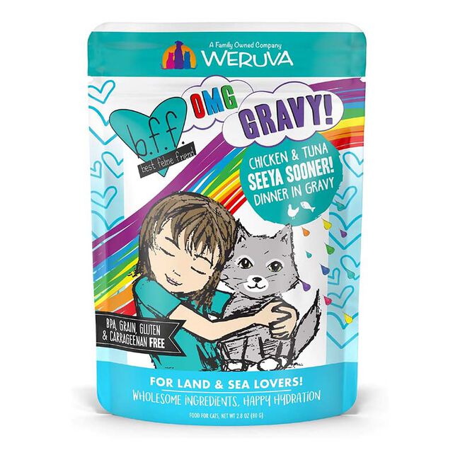 Weruva BFF OMG Cat Food - Seeya Sooner! Chicken & Tuna Dinner in Gravy - 2.8 oz image number null