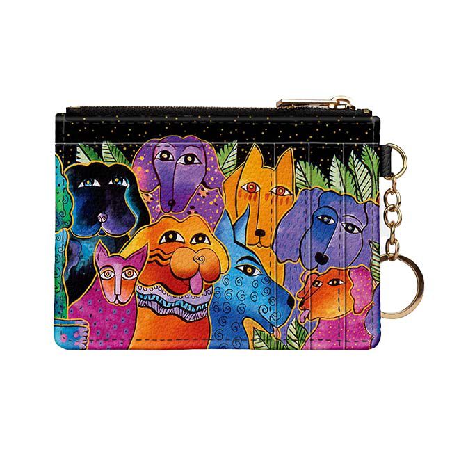 Monarque Laurel Burch RFID Keychain Wallet - Dogs and Doggies image number null