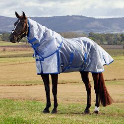 WeatherBeeta ComFiTec Ripshield Fly Sheet Detach-A-Neck - White/Cobalt