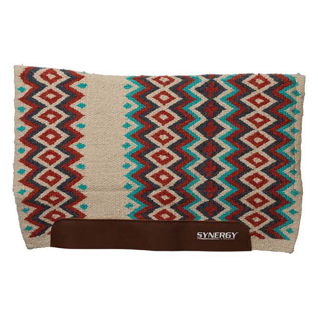 Weaver Equine Synergy Flex Contour Performance Saddle Pad with Wool Blend Felt Liner - Bisque/Rust image number null