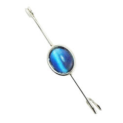 Finishing Touch of Kentucky Stock Pin - Cat's Eye Stone - Light Sapphire