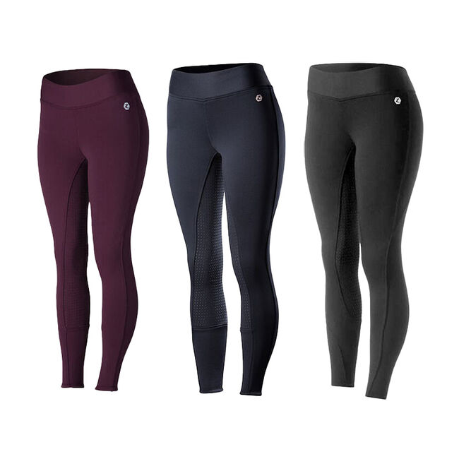 Horze Women's Active Winter Silicone Full Seat Tights image number null