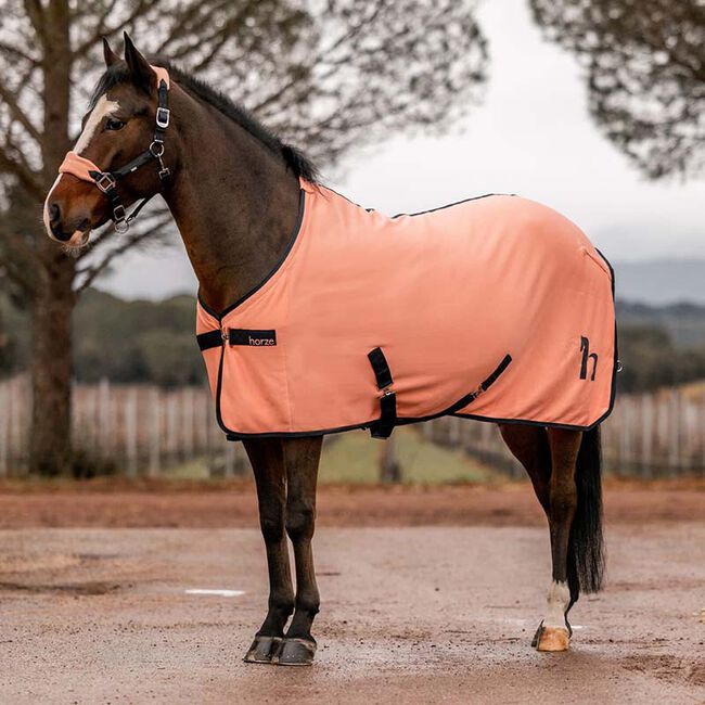 Horze Trixi Fleece Cooler Rug - Pony - Shrimp Pink image number null
