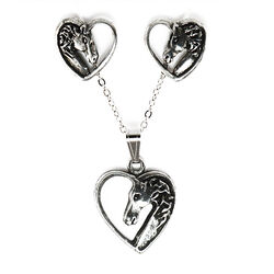 Finishing Touch of Kentucky Earring & Necklace Set - Horse Head in Heart