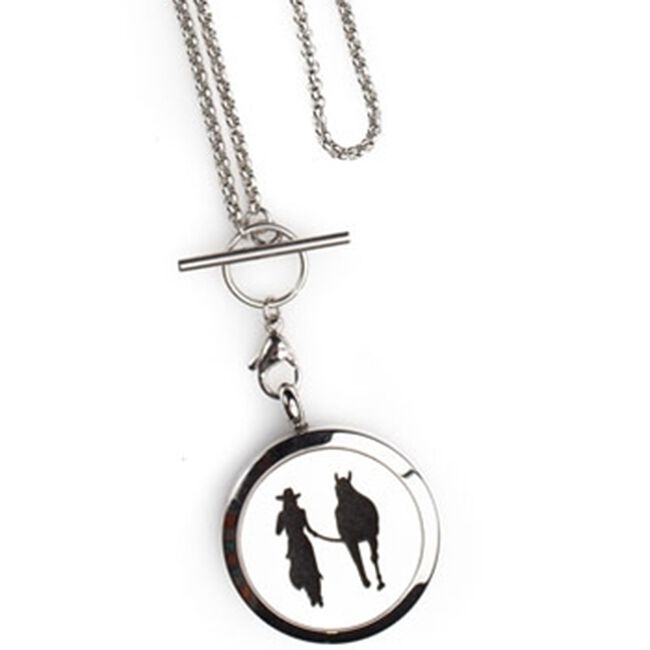 Annie Oakley Horse And Rider Aroma Locket Necklace 30 mm image number null