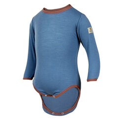 Janus Baby Wool Onesie with Contrasting Trim - Blue