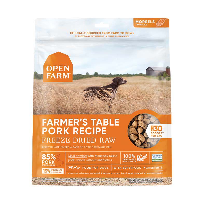 Raw Freeze Dried Formula for Dogs Farmer s Table Pork Open Farm