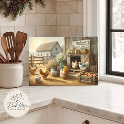 Dark Horse Dream Designs Glass Cutting Board - Hen House
