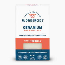 Wondercide Geranium Shampoo Bar for Dogs & Cats with Natural Essential Oils