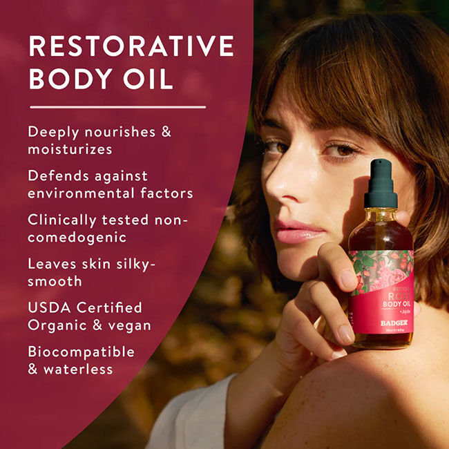 Badger Rose Body Oil - 4 oz image number null
