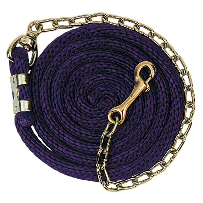Weaver Poly Lead Rope With Brass Plated Chain Green image number null