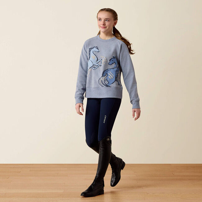 Ariat Kids' Martine Sweatshirt - Blue Grey Let's Play image number null