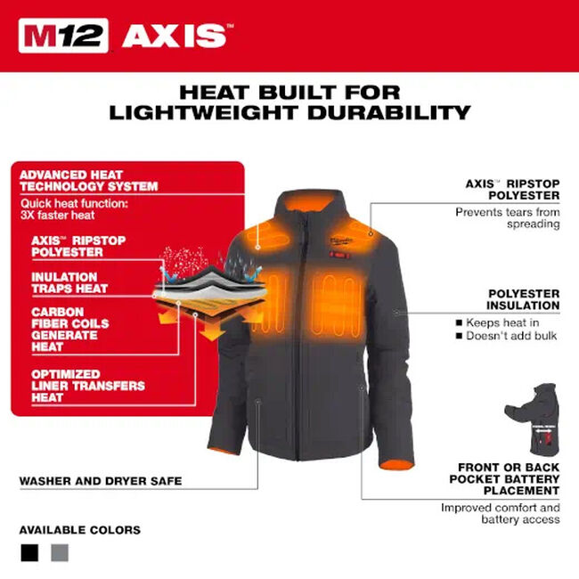 Milwaukee Women's M12 Heated AXIS Jacket - Grey image number null