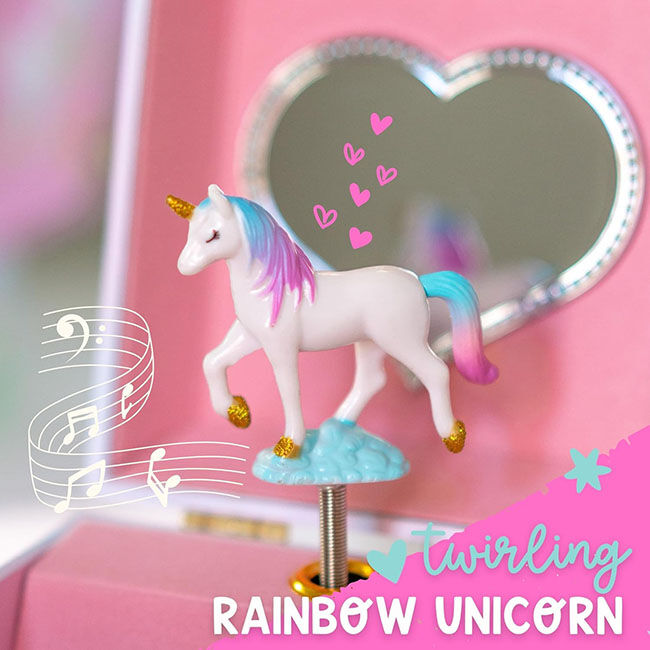 Giggle & Honey Musical Jewelry Box - Floral Unicorn image number null