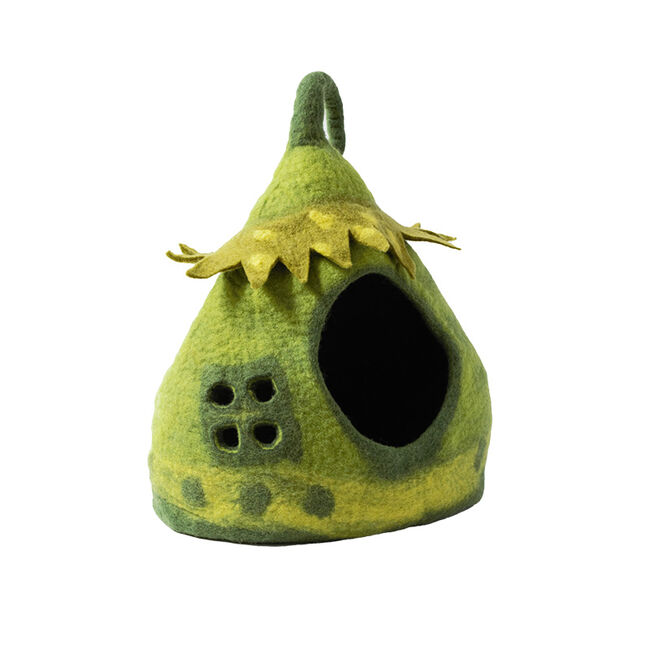 Dharma Dog Karma Cat Wool Cave - Green Fairy House image number null