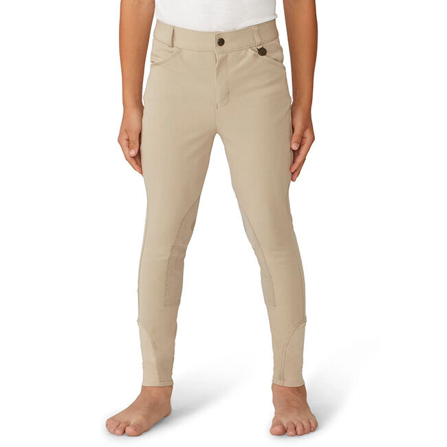 Ovation Boy's EuroWeave DX Suede Knee Patch Breech - Natural Beige image number null