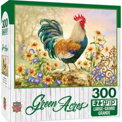 Leanin' Tree 300-Piece Green Acres EZ Grip Linen Textured Puzzle - Morning Glory