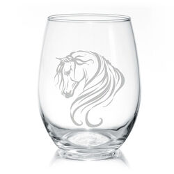 Classy Equine Stemless Wine Glass - Breathless Arabian Horse