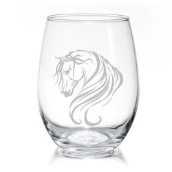 Classy Equine Breathless Arabian Horse Stemless Wine Glass